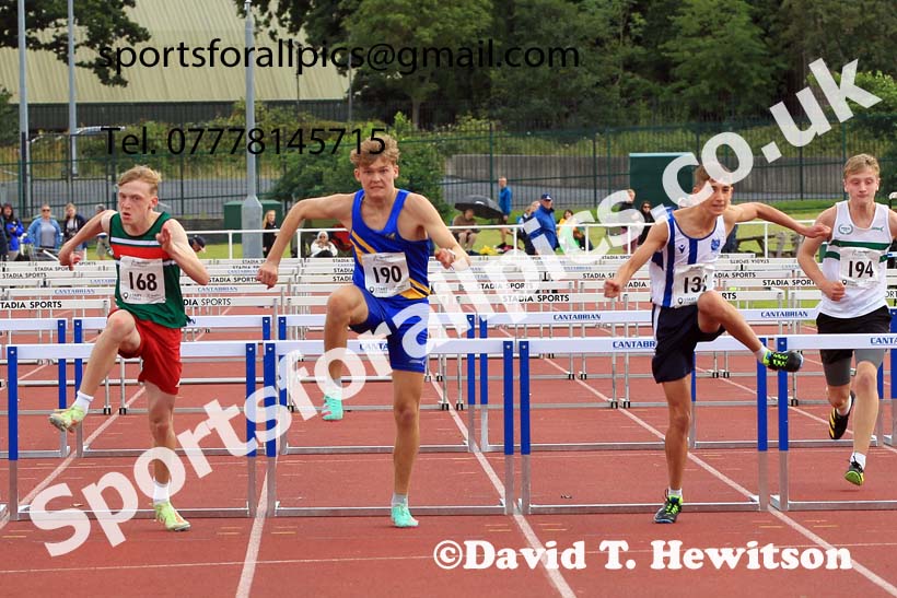Boys Under-15s 80 metres hurdles, 2023 Northern Under-13s, Under-15s and Under-17s, Middlesbrough.  Photo: David T. Hewitson/Sports for All Pics